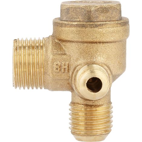 Male Thread 90 Degree Brass Air Compressor Check Valve Spare Parts 201410mm (1/5)