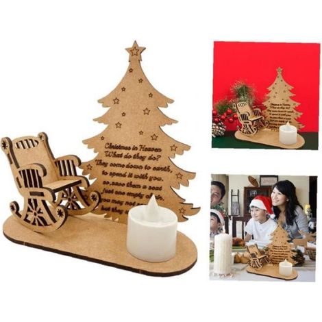 Porte-bougie de Noël Soumission en bois Porte-bougie de bureau Mémoire de bureau Chandelier Ornement Arbre de Noël (1/4)