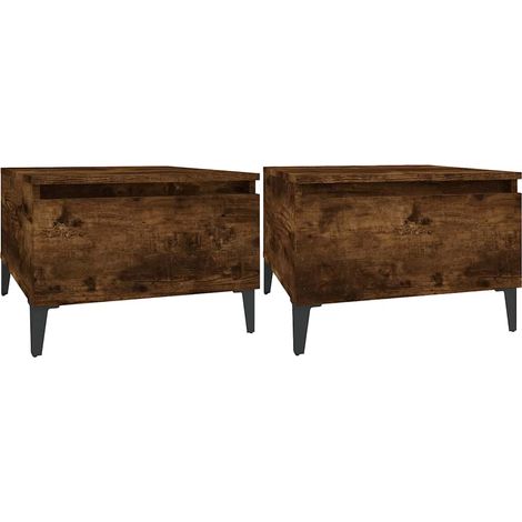 Maison Exclusive - Beistelltische 2 Stk. Räuchereiche 50x46x35 cm (1/5)