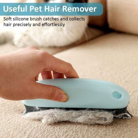 Brosse pour épiler les poils pour animaux domestiques Épilateur de poils de chat Épilateur professionnel pour canapé, meubles, moquette, vêtements, couvertures, voiture, lit (Bleu cycle) (1/4)