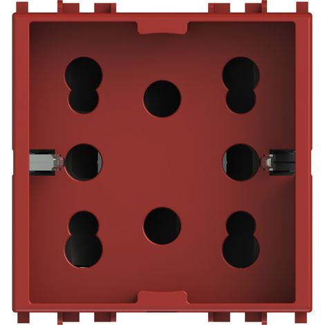 Modulo presa multistandard, 10A, 16A e schuko, serie P, rosso, compatibile con serie Vimar Eikon - 4Box Side 4B.V20R.H21