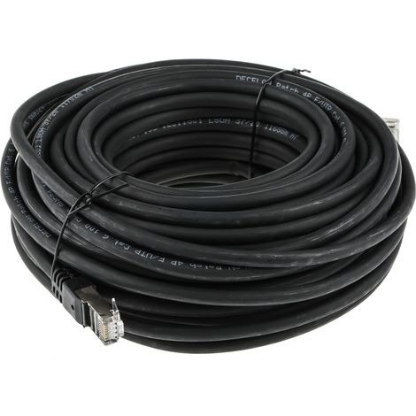 Câble cat 6 Avec connecteur / , FTP, gaine LSZH Noir, 20m ( Prix pour 1 )