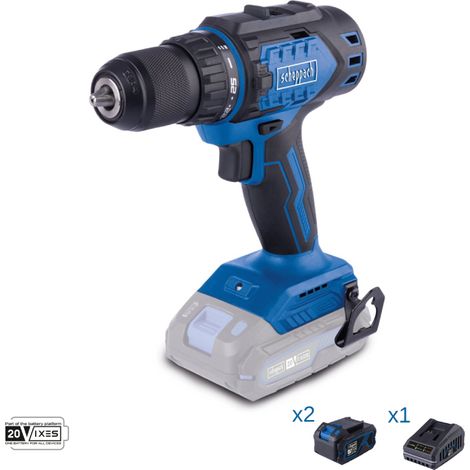 Trapano avvitatore 20v 2 batterie 4.0Ah caricabatteria ixes Scheppach bc-dd60-x