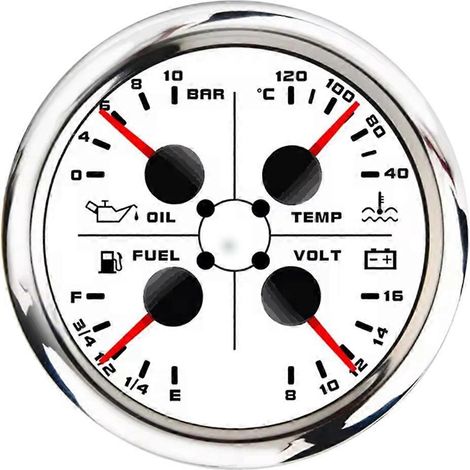 85 mm 4-in-1 Multifunktionsanzeige Wassertemperatur Öldruck Voltmeter C--