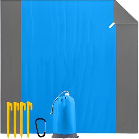 Couverture de plage imperméable et anti-sable 210 x 200 cm, idéale pour les voyages, le camping et les vacances à la plage. Tapis de plage portable et anti-sable. (1/5)