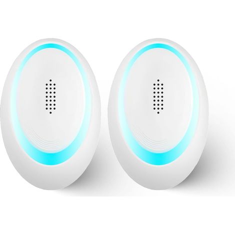 Lot de 2 répulsifs à ultrasons - Répulsif électronique à brancher - Répulsif anti-moustiques d'intérieur puissant - Idéal pour les insectes, moustiques, cafards, mouches, fourmis (blanc) (1/5)