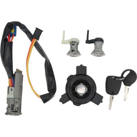 Kit complet de cylindre de serrure de véhicule avec serrure de porte de commutateur d'allumage 4162EW remplacement pour Peugeot 206 206CC