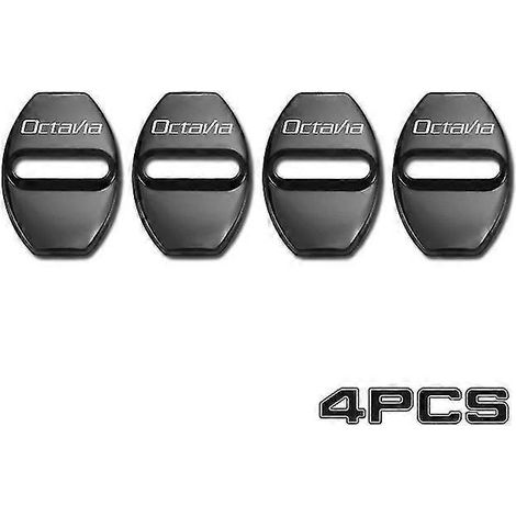 Cache de protection de boucle de verrouillage de porte en acier inoxydable pour Skoda Octavia A7 Fabia Superb - Accessoires auto - Cache de protection de verrouillage de porte - Noir (1/5)