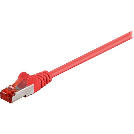 Goobay Cat6 S/FTP CU 10m Rouge, pour connexion Internet, réseau Ethernet LAN, connexion filaire