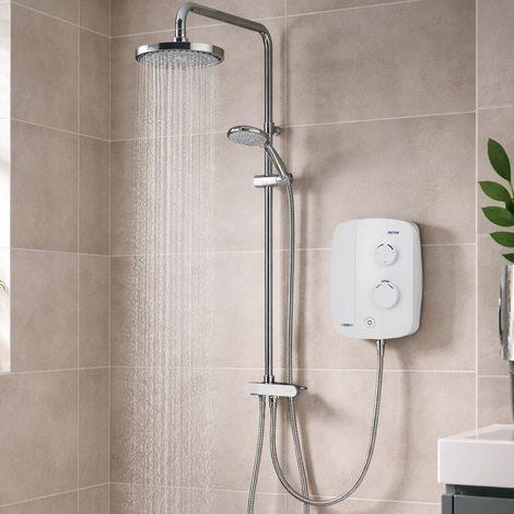 Triton AS2000SR Silent Running Thermostatic Power Shower + Dual Rainshower Head