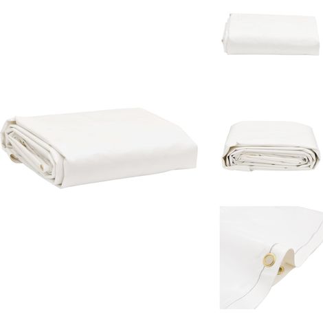 Bâche blanc 5x8 m 650 g/m² - Couverture Imperméable - Bâche Protectrice - Bâche Extérieure - Bâche Multifonction - Bâche Voiture (1/5)