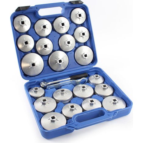 XPOtool Juego de 23 llaves de vaso para filtro de aceite aluminio herramientas set coches vehículos