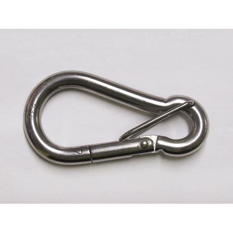 Stainless Steel Carbine Snap Hook with Safety Latch 8MM (Karabiner Spring Lock) (1/2)