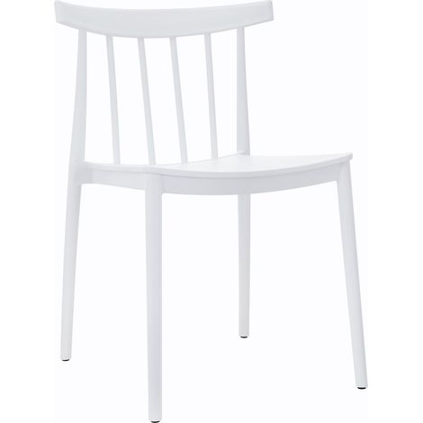 Oviala – Chaise de jardin en polypropylène blanche – Résistante aux intempéries – Hauteur d'assise 45 cm – Confort optimal avec support lombaire (1/5)