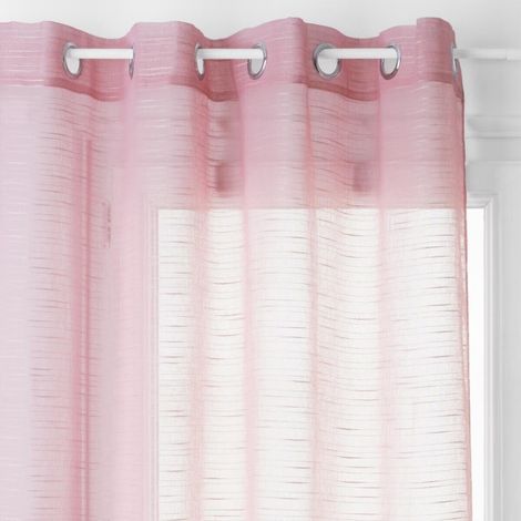 Atmosphera – Voilage tissé sablé 140 x 240 cm – 100% polyester – 8 oeillets – Effet coton flammé – Résistant et facile d'entretien