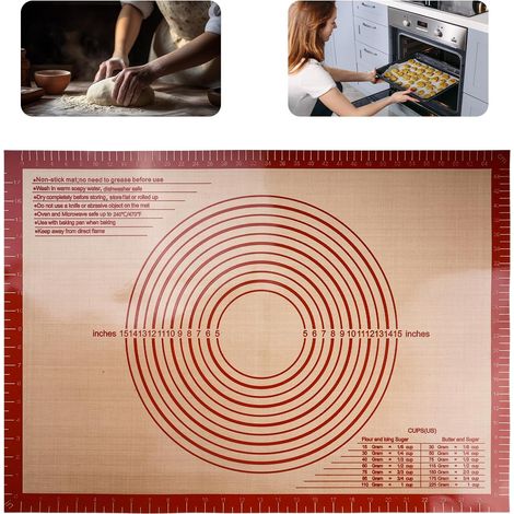Silicone Baking Mat, 28 x 51 cm, Red (1/5)
