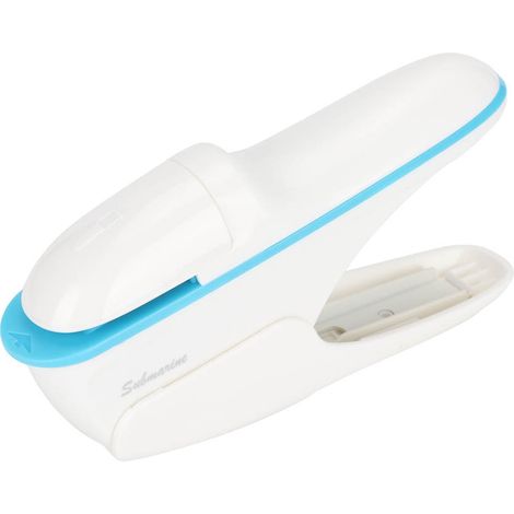 Agrafeuse sans agrafes ABS pour livres et papier, outil de reliure manuel (blanc) (1/5)