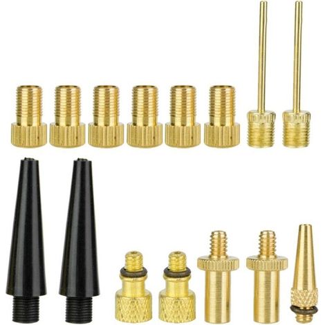 Kit de 15 convertisseurs de valves d'air pour pompe à vélo, adaptateurs de valves en cuivre pour vélo SV AV DV