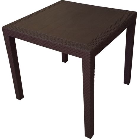 Tavolo da giardino King moka effetto rattan 80x80x72 cm in polipropilene (1/4)