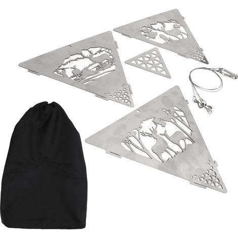 Grill Suspendu Pour Feu De Camp - En Acier Inoxydable - Compatible Avec Foyers Extérieurs Et Braséro - 1 Pièce (1/5)