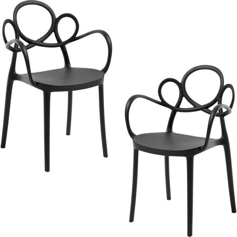Packs Sillas Jardín - Pack 2 Sillas Sky con Reposabrazos - Negro (1/5)
