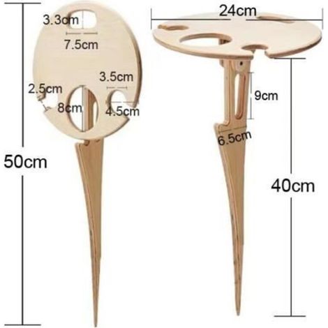 Table à vin extérieure avec porte-bouteilles, table de plage portable pliante pour sable et herbe. (1/3)