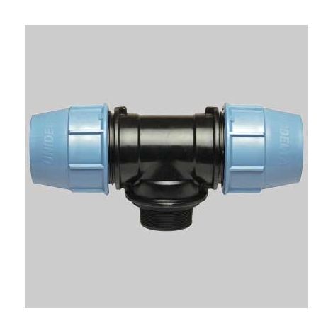 TEE 90° CON DERIVAZIONE MASCHIO PLASTICA - 50 x 1"1/2