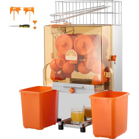 Mophorn Elektrische Zitruspresse aus Edelstahl, 120 W, für bis zu 20 Orangen pro Minute, Entsafter für Zitronen und Zitrusfrüchte mit zwei Kunststoff-Auffangbehältern (1/5)