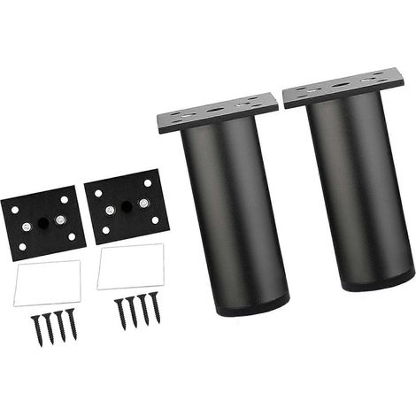 Deux pieds de support universels pour meubles, pièces de rechange réglables pour pieds de meubles, système de mise à niveau pour canapé, noir multicolore, 10 cm (1/5)