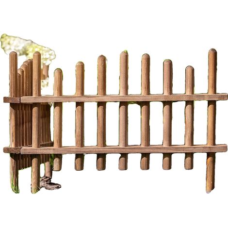 Clôture de jardin, bois de pin durable, design rustique, Marron (1/5)