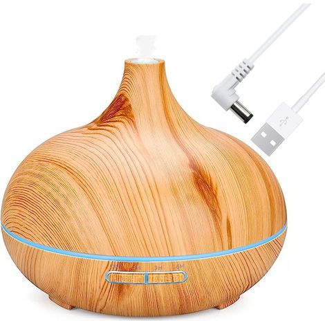 500 ml Diffusor für ätherische Öle, Ultraschall-Luftbefeuchter, Aromatherapie-Diffusor mit 7 Farben LED-Lichtern, automatische Abschaltung, Wohnzimmer, Yoga