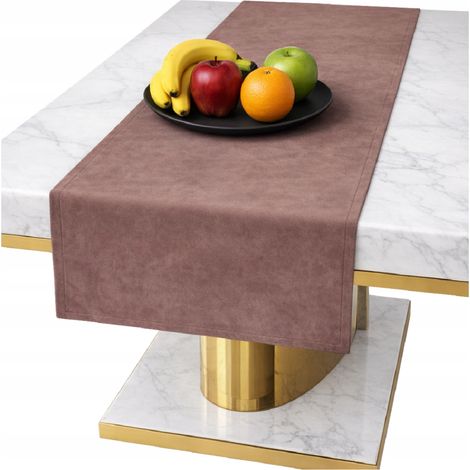 Runner da tavola in velluto DIRTY PINK per tavolo 40x140 cm, rosa classico tinta unita