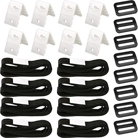 Fixation pour Bâche Solaire de Piscine,8 Pièces Kit de Sangles de Couverture Solaire,Enrouleur de Couverture Solaire,Sangles de Fixation,Pinces,Boucles,pour Piscine Universelle (1/5)