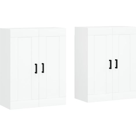 2 pcs Buffet,Armoires murales blanc bois d'ingénierie CFW694243 (1/5)