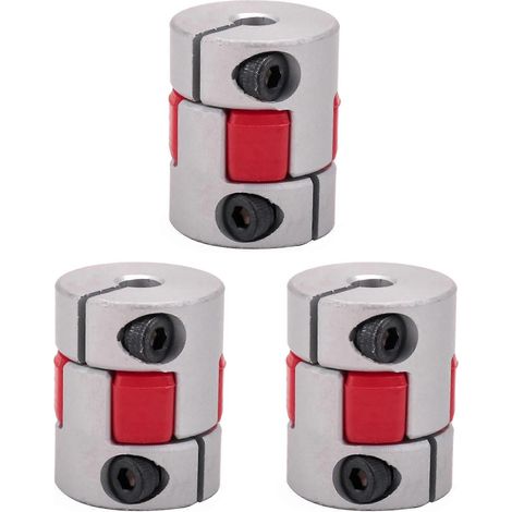 3 unidades de acoplamiento de eje flexible con mordaza de ciruela para motor paso a paso CNC de 5 mm x 8 mm x 25 mm (1/5)