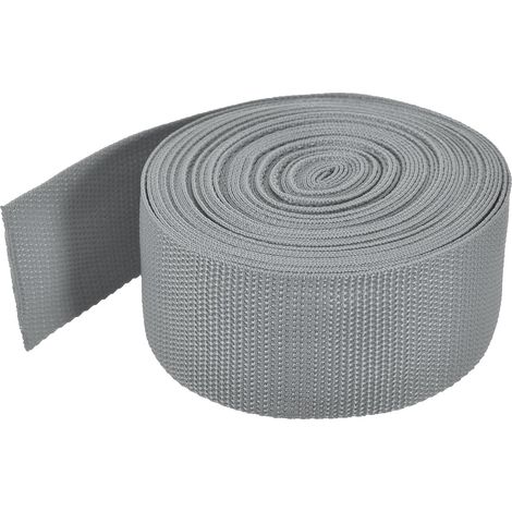 Sangle en Polypropylène Légère de 10 Yards/30 Pieds (9,14 Mètres) et de 5 cm (2 Pouces) de Largeur, de Couleur Grise, pour Sac à Dos et Bagages (1/5)
