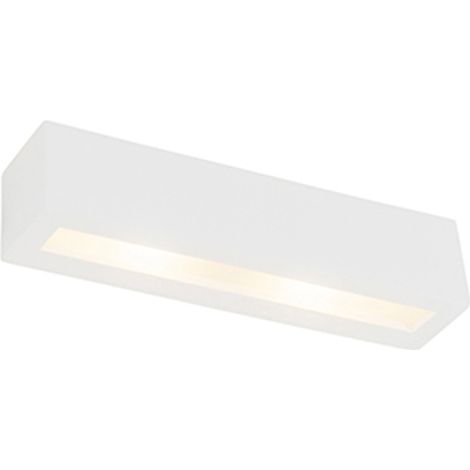 QAZQA Moderno Aplique moderno blanco 2-luces - Tjada Novo Yeso Rectangular Adecuado para LED Max. 2 x 25 Watt (1/4)