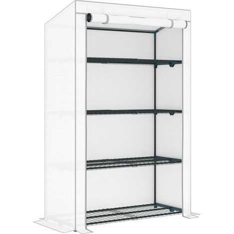 Four-Tier Mini Greenhouse - Grey/White