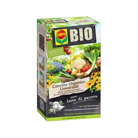 Engrais organique universel avec laine de mouton – 2kg – COMPO BIO – Nutrition prolongée pour potager et jardin