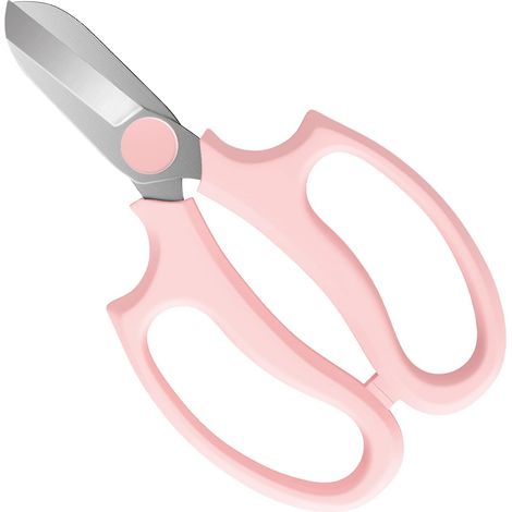Hochwertige Gartenschere/Pfropfschere aus Stahl, professionelle Gartenarbeit, perfekt zum Aufräumen von Pflanzen und Garten – Hellrosa