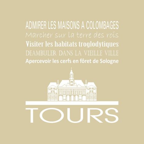 Tableau sur toile Tours beige 30x30 cm - Impression sur Toile Murale Décorative - Image imprimée en HD sur Toile - Toile sur Châssis en Bois FSC - Fabriqué en France