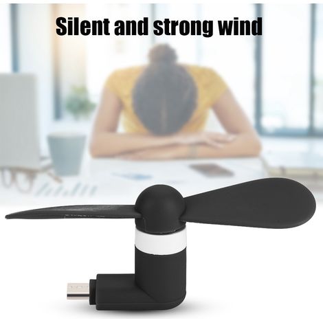 Mini ventilateur portable micro USB ultra silencieux pour smartphones Android OTG (noir) (1/5)