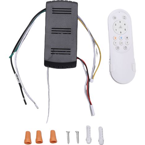 Kit telecomando per ventilatore a soffitto, 6 velocità, controllo della velocità, luminosità regolabile, timer universale 2H 4H. (1/5)