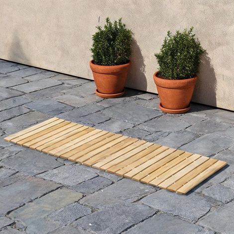 Chemin de jardin en bois d'épicéa 120 x 38 cm enroulable (1/5)