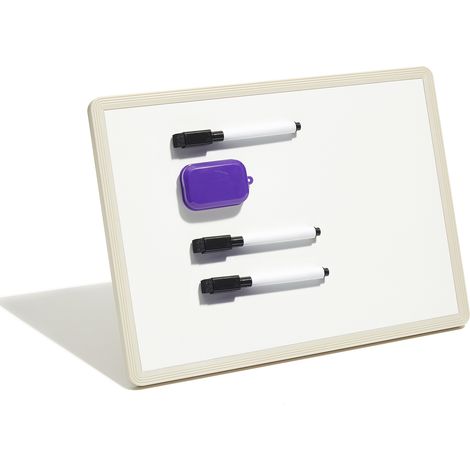 Tableau blanc magnétique de bureau polyvalent Jielisi avec tablette d'écriture sur pied. Comprend 3 marqueurs noirs et 1 gomme. Facile à écrire et à effacer. Idéal pour le bureau, l'école et la maison (1/5)