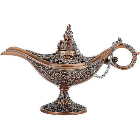Lampe d'Aladin en métal sculpté, style vintage, théière/huileuse, cuivre (1/5)