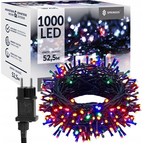 LUCI DI NATALE 1000LED ESTERNE 8 FUNZIONI LUCE TENDA LUMINOSA IP44