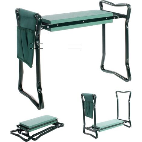 Banc de jardin à genoux, coussin à genoux avec trousse à outils, coussin à genoux et siège de jardin pliables, tapis de pelouse et genouillère de jardinage souple pour les personnes âgées (1/5)