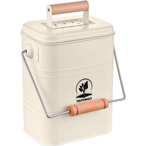 Relaxdays Pattumiera da Cucina per Umido, Cestino per Organico da 3,5 L, Secchio Rifiuti Compost con 2 Filtri Antiodore