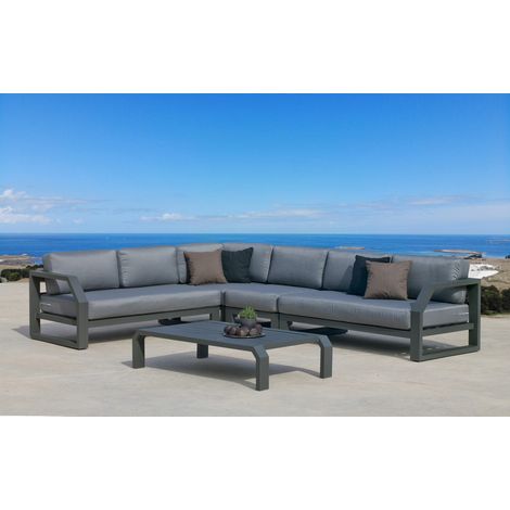 Hevea ZAFIRO salon de jardin anthracite modulable (1/2)